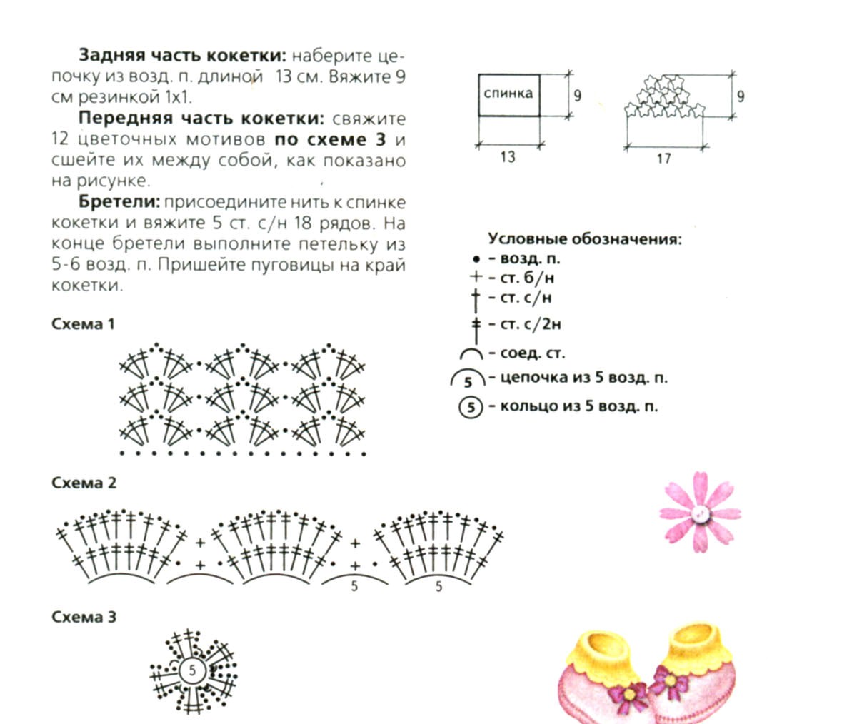 Вязание крючком для девочек 2 3 года со схемами и описанием