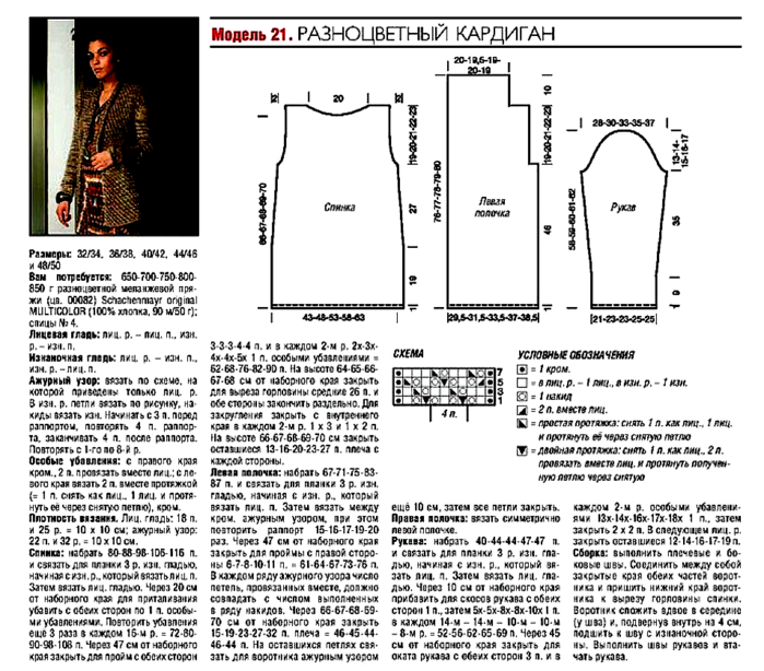 Вязаный кардиган женский спицами схема с описанием размер 50 52