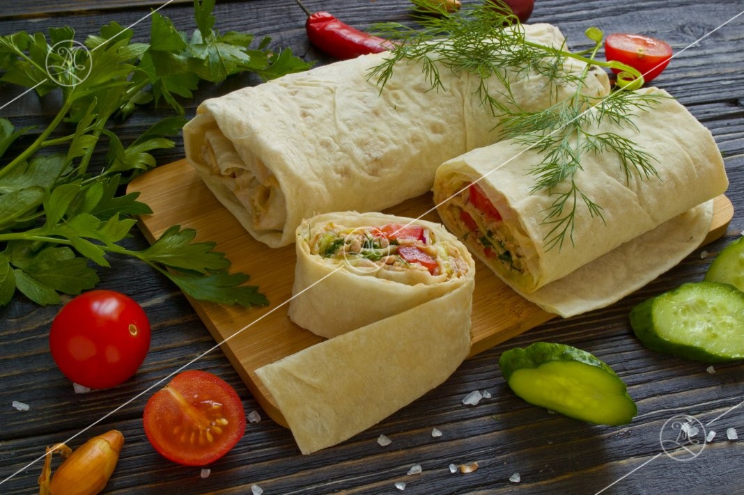 Лаваши С Начинкой Курицы Фото